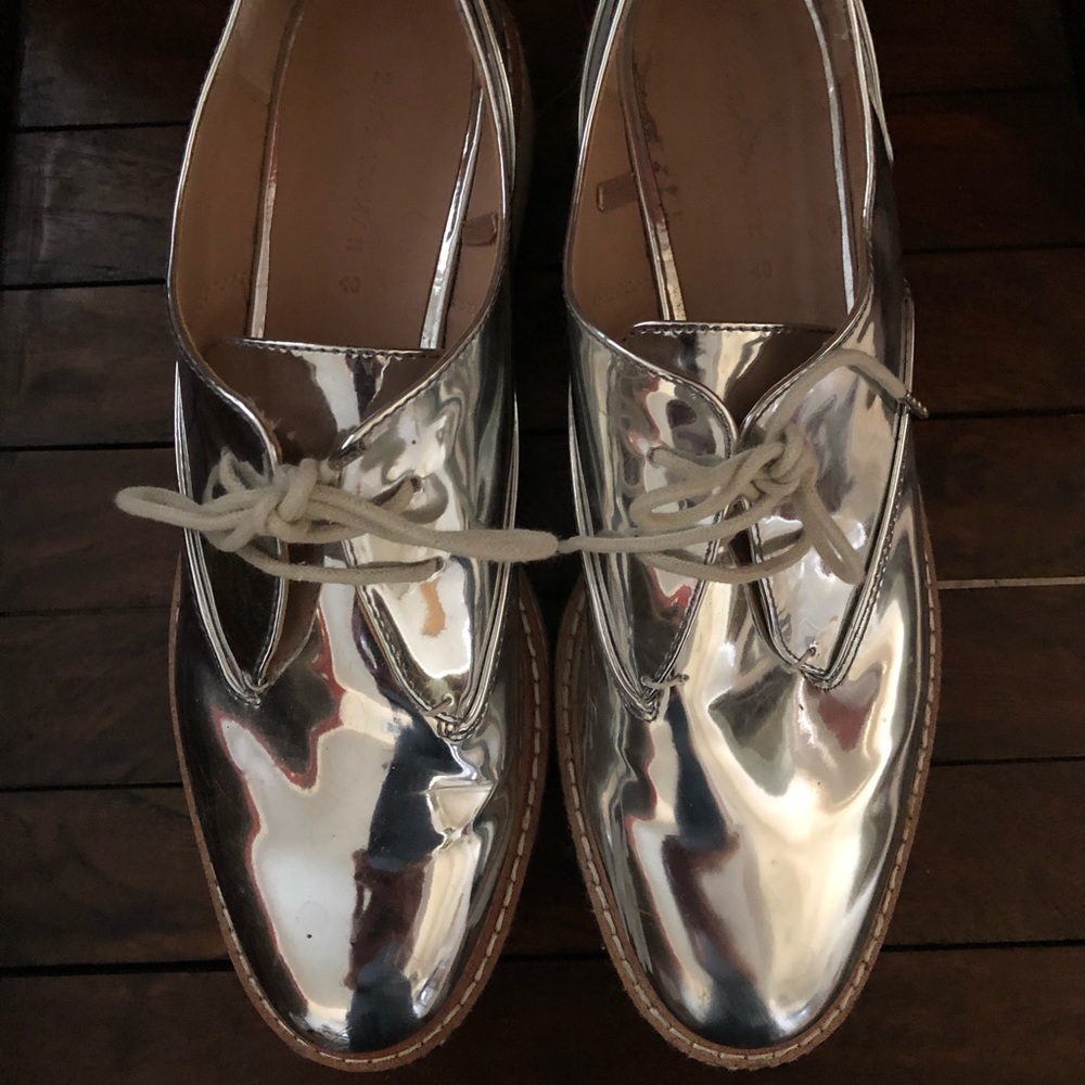 Zara platform platinum shoes